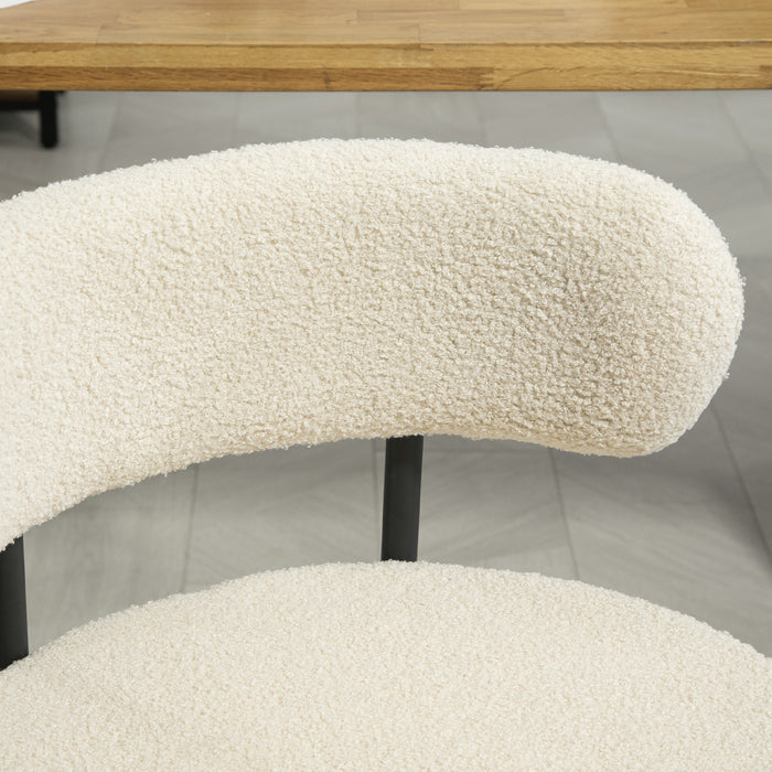 HOMCOM Lot de 2 Chaises de Cuisine avec Pieds en Acier, Beige