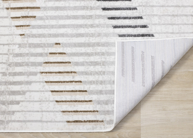 Carpette à motifs de lignes de tressage multicolore lavable à la machine - 5 pi 3 po x 7 pi 7 po