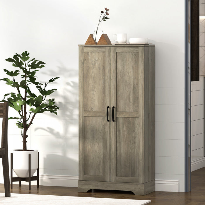 HOMCOM Armoire de cuisine, meuble de rangement pour garde-manger, gris