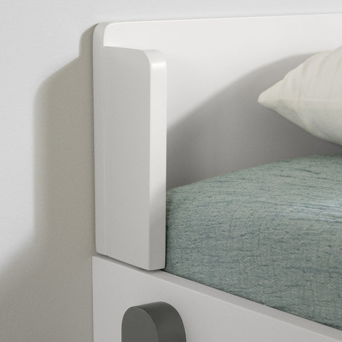 Lit simple Bebble - gris clair et blanc