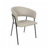 Slate Contemporary Modern Vegan Leather Metal Armchair in Stone Gray - Set of 2 | Fauteuil contemporain moderne en cuir vegetalien avec accoudoirs en metal, coloris gris pierre - Lot de 2
