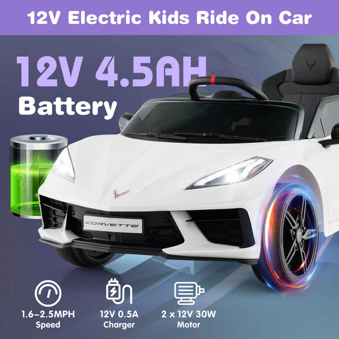 Costway 12v Electrique Enfants Rouler Sur La Voiture Avec Telecommande Sans Fil Connexion Lumieres Blanc