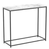 Console moderne de 31 po - marbre avec métal noir
