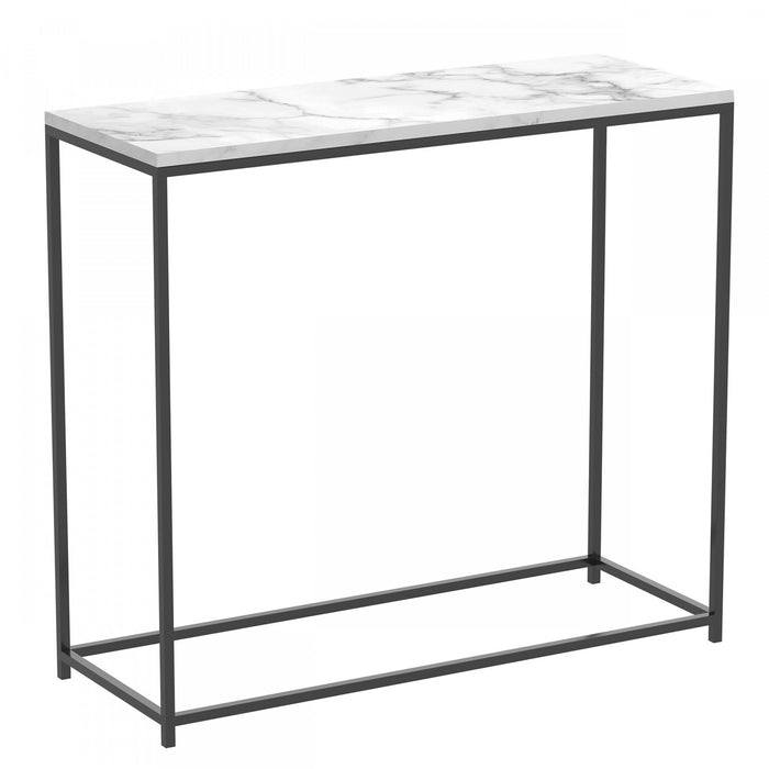 Console moderne de 31 po - marbre avec métal noir