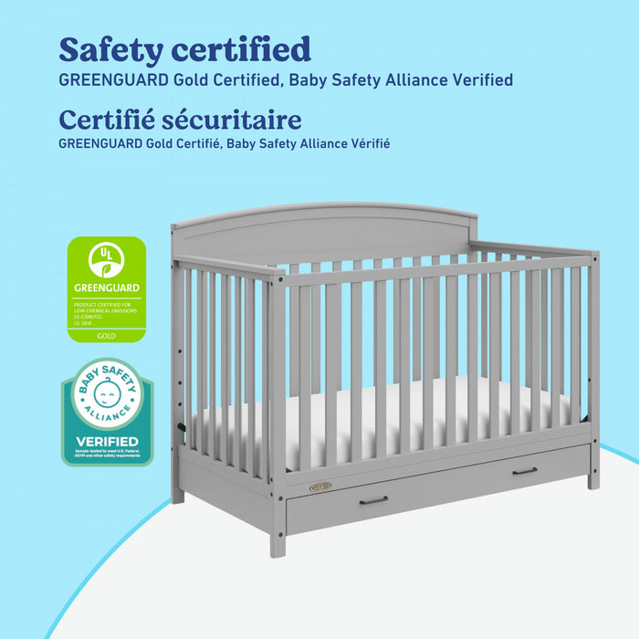 Graco Benton Lit de bebe convertible 5-en-1 avec tiroir - Gris galet