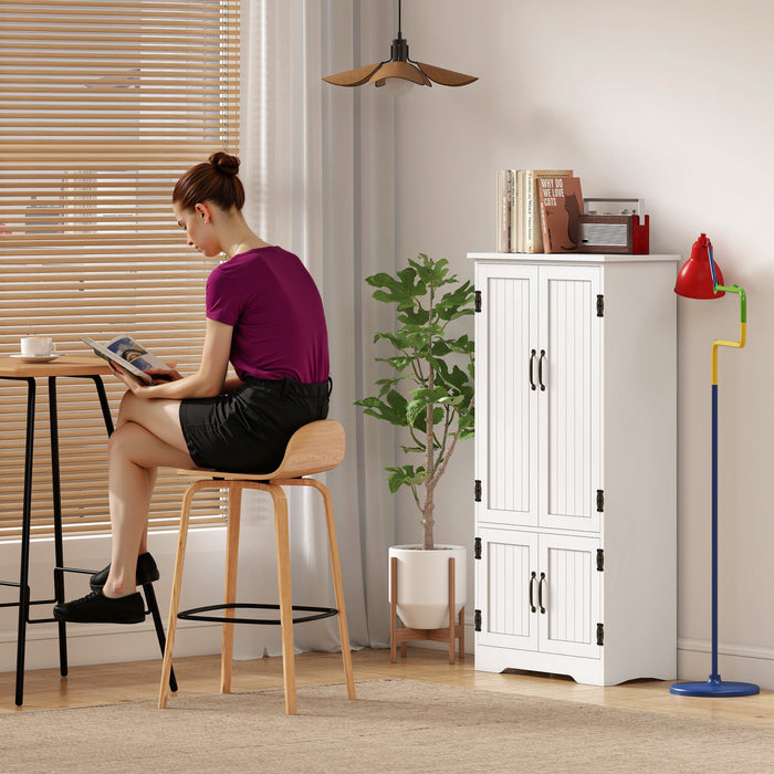 HOMCOM Garde-Manger Cuisine 48\" Armoire Rangement Etageres Blanc