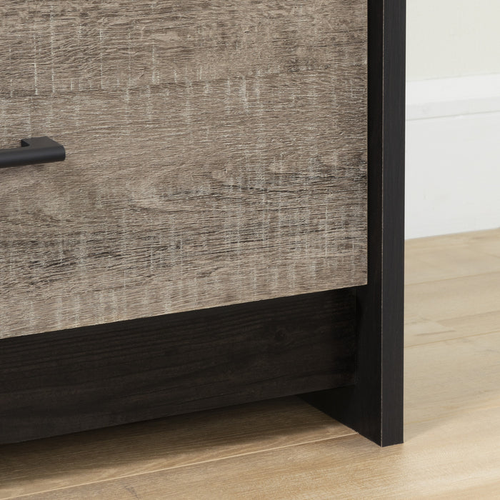 Londen Commode 5 tiroirs Noir antiqué et Chêne vieilli, de Meubles South Shore