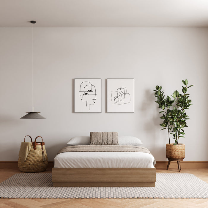 Grand lit plateforme Milano Nordika - chêne brun