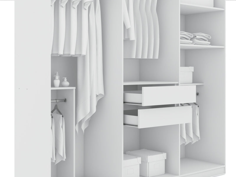 Armoire contemporaine moderne Gramercy 208 cm en blanc