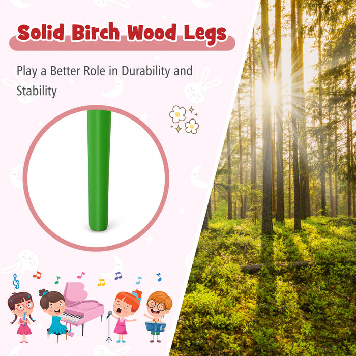 Costway Piano a Queue Classique Bebe 30 Touches, Jouet en Bois pour Bout de Chou avec Banc et Porte-Partition - Multicolore