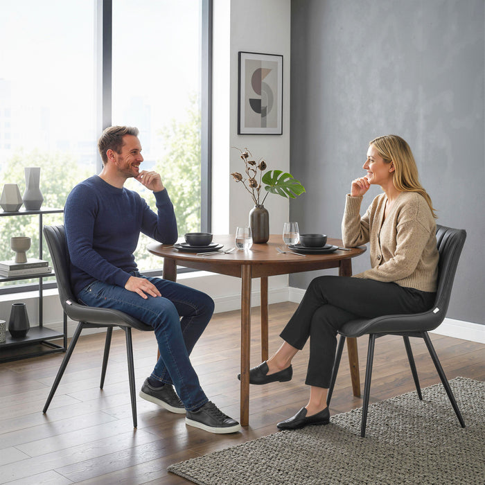HOMCOM Lot de 2 Chaises de Cuisine Capitonnees avec Dossier