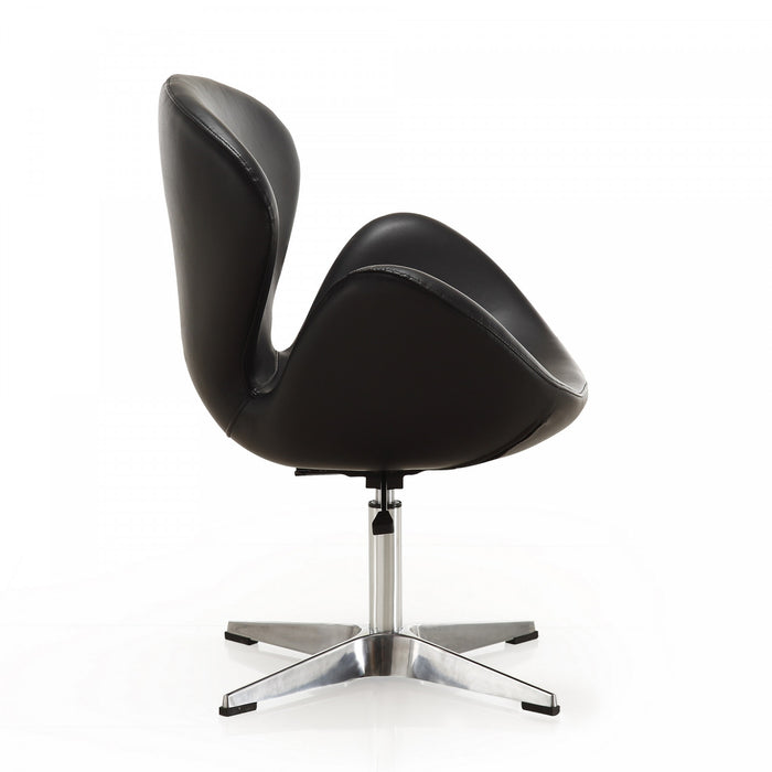 Fauteuil lounge pivotant moderne Raspberry en tissu noir - Lot de 2