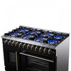 Forno Capriasca 48" French Door Dual Fuel Range, Black, 6.58 cu. ft. - FFSGS6387-48BLK | Cuisiniere a double combustible Capriasca 48 po, noire, 6.58 pi³ – FFSGS6387-48BLK