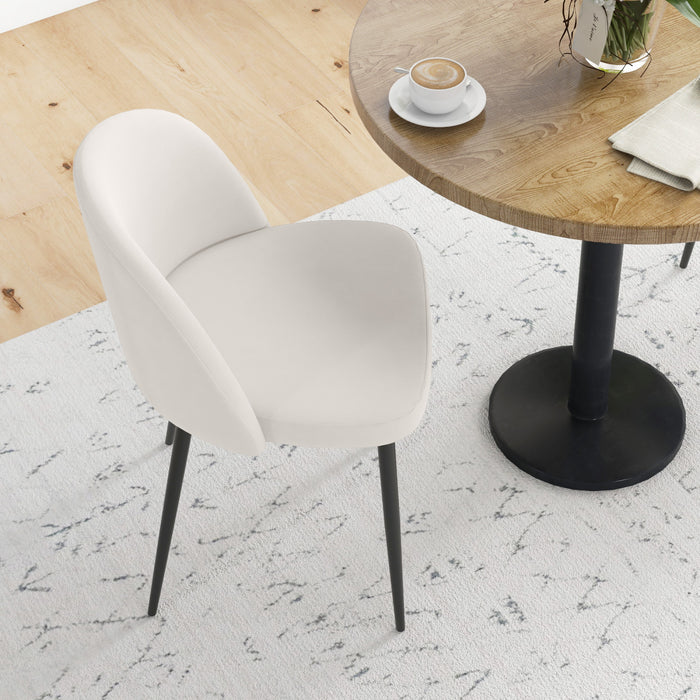 HOMCOM Lot de 2 chaises de salle a manger Chaise rembourree toucher velours