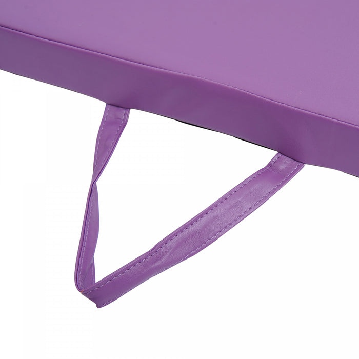Soozier Tapis De Gymnastique Pliable 10,2 X 25,4 X 5,1 Cm, Tapis D'exercice Avec Poignees De Transport Pour Yoga, Mma, Arts Martiaux, Etirements, Entrainements De Base, Violet