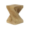 Miro 16" Modern Twisted Hourglass MGO Accent Table, Faux Wood Grain Indoor Side Table, Natural | Table d'appoint moderne sablier torsade Miro 16 pouces MGO, table laterale interieure imitation bois, naturel
