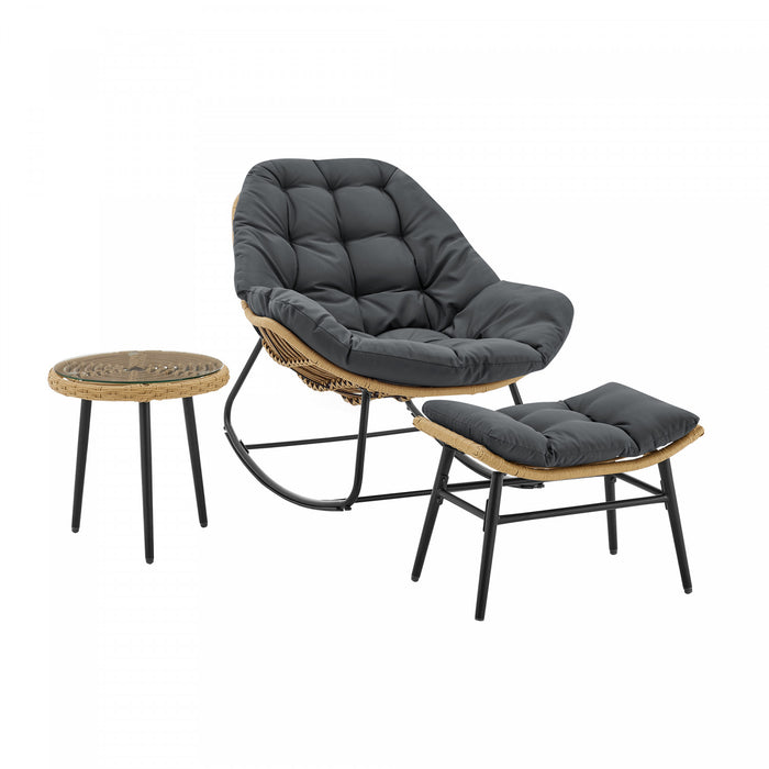 Ensemble moderne Benson de 3 fauteuils lounge en gris