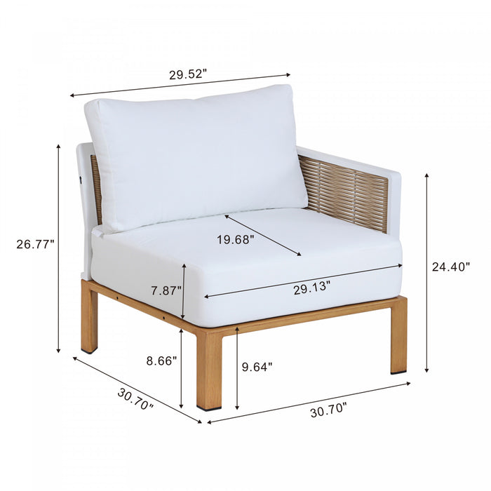 Ensemble de conversation moderne Vine 4 pieces en blanc
