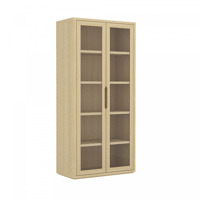 Armoire bibliotheque moderne Rivington 38\" en chene naturel