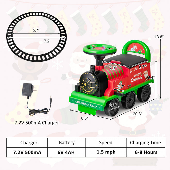 Jouet De Train Motorise Electrique 6v Pour Enfants Sur Train Avec Piste Et 6 Roues Vertes