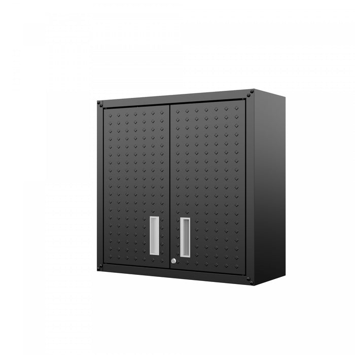 Armoire de garage flottante Fortress Modern 76 cm en gris charbon - Lot de 2