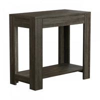  Table d’appoint étroite classique de 24 po avec rangement dissimulé et tablette inférieure - gris foncé
