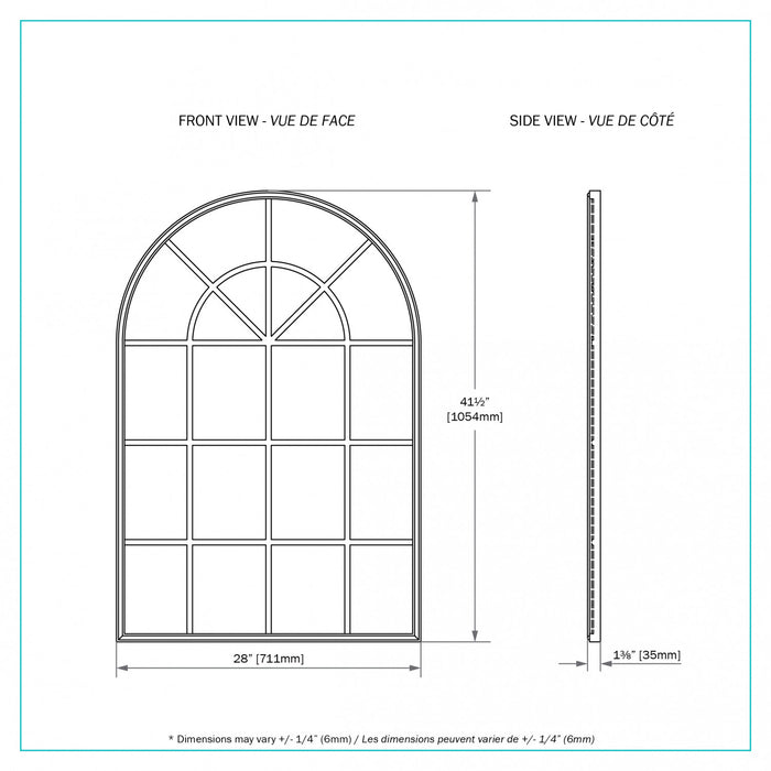 Miroir Mella de 41,5 po doré