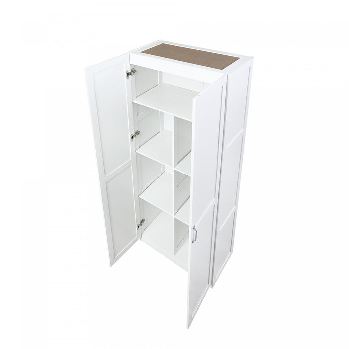 Armoire de rangement moderne Hopkins 30\" en blanc (7 etageres) - Lot de 2
