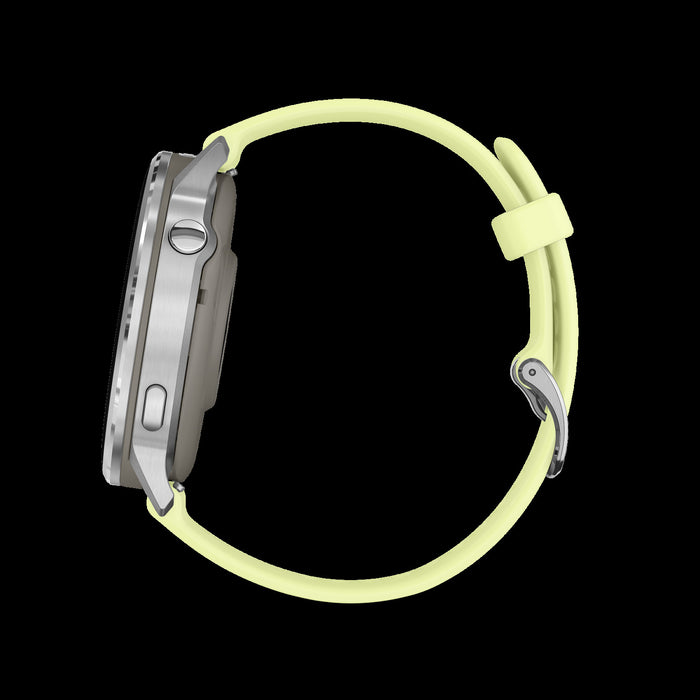 Montre intelligente Garmin Venu 4 45 mm Argent Citron Vibrant - Suivi d'affichage, Ecran AMOLED, GPS multi-bande, Coach Garmin, Personnalisation, Splits multi-sport