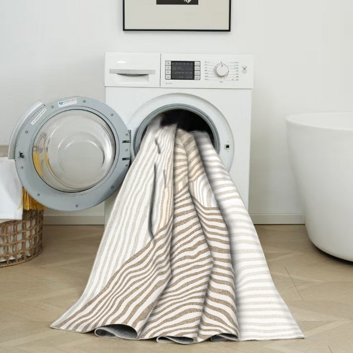 Aqua Cercles Tapis Lavable Et Antiderapant A Poils Ras 5'x7'