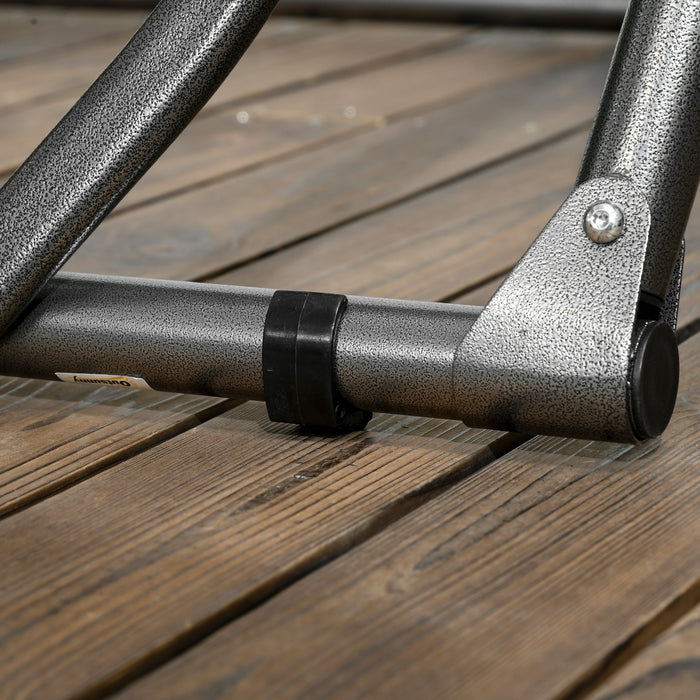 Outsunny 2 En 1 Support De Hamac En Acier, Noir