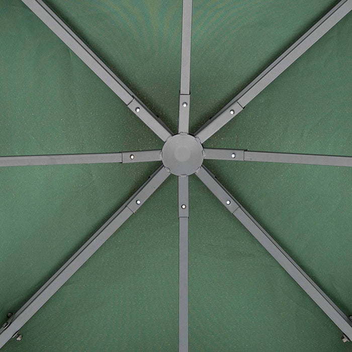 Outsunny 9,8 'x 9,8' Carre 2 Niveaux Gazebo Auvent De Remplacement Couverture Superieure De Jardin Exterieur Pare-soleil, Vert