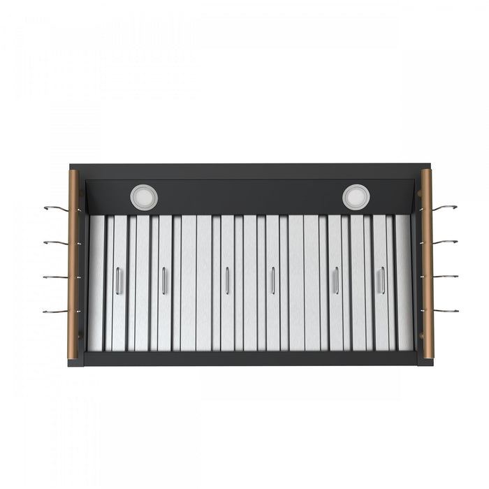 Hotte de cuisiniere murale Venezia de 36 po, noir-FRHWM5503-36BLK