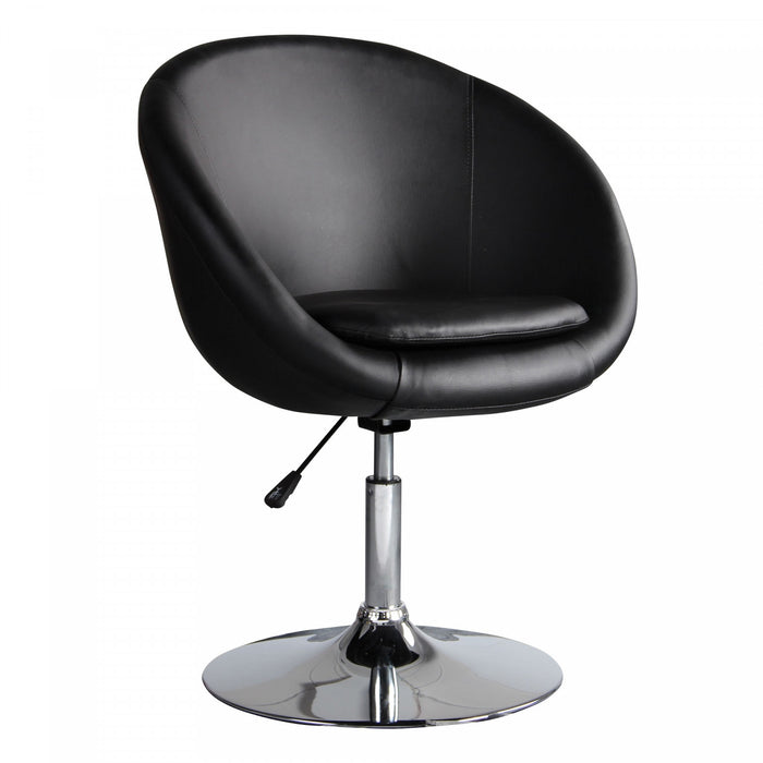 Fauteuil lounge pivotant moderne Hopper en tissu noir - Lot de 2