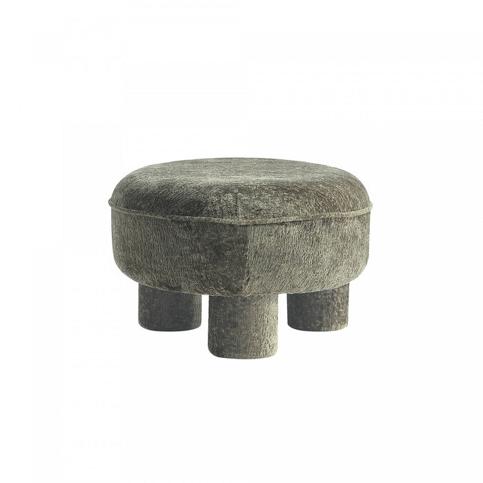Tabouret d’appoint Tribeca style mid-century moderne en chenille vert olive