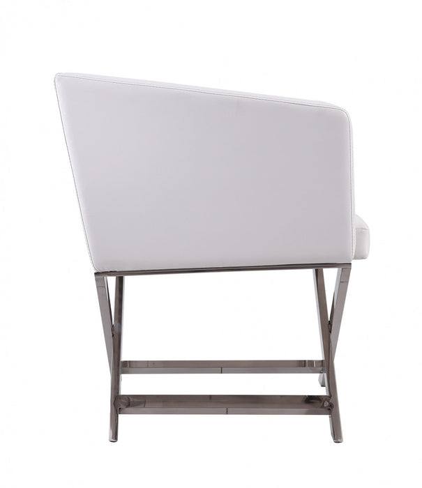 Fauteuil d’appoint contemporain en cuir vegetalien blanc Hollywood – Lot de 2