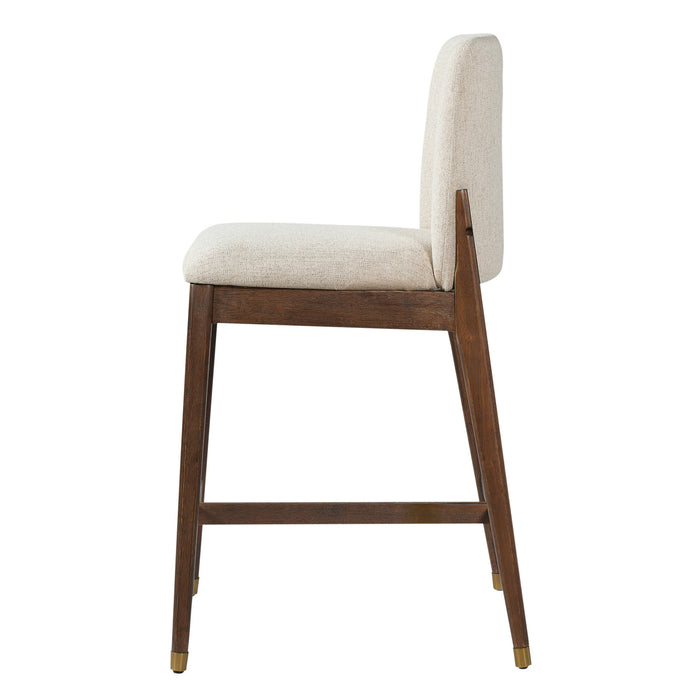 Clara – Lot de 2 tabourets de bar en bois d’hevea, finition noyer