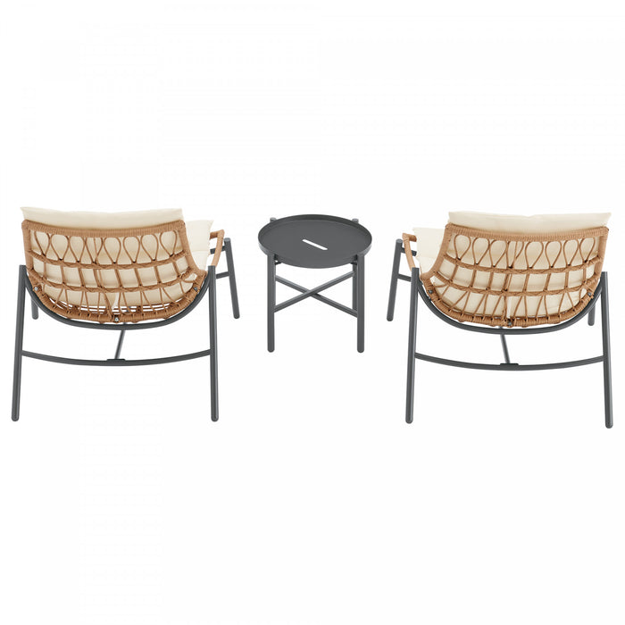 Ensemble de conversation moderne Sunset 3 pieces en creme