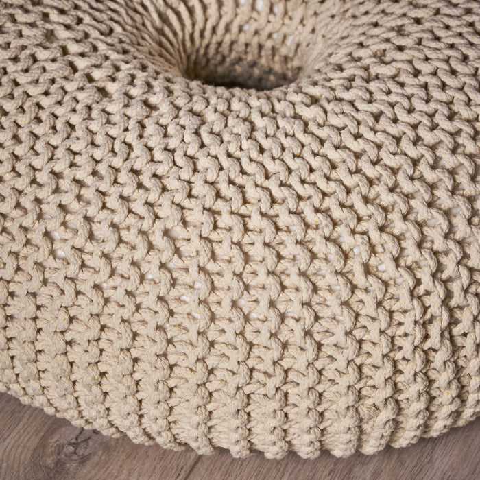 Pouf Rembourré Murphy, 100 % Coton - Beige