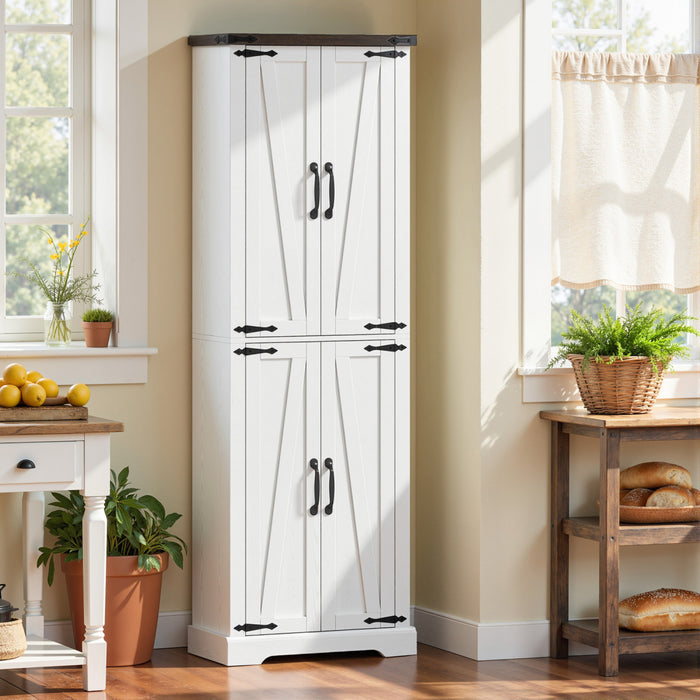 HOMCOM Meuble de rangement 72\" pour garde-manger de cuisine, blanc
