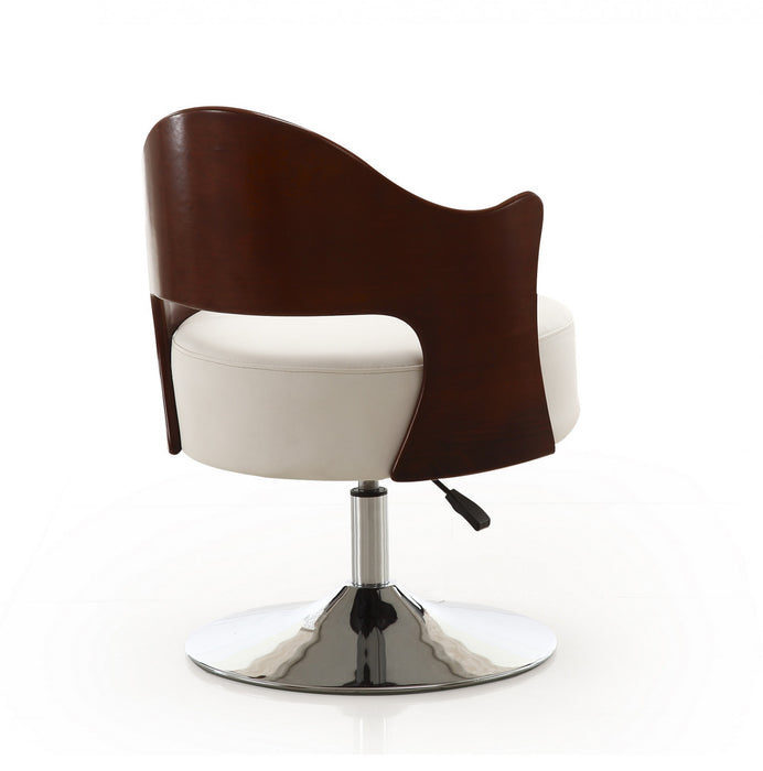 Fauteuil pivotant moderne en cuir vegetalien Bopper blanc - Lot de 2