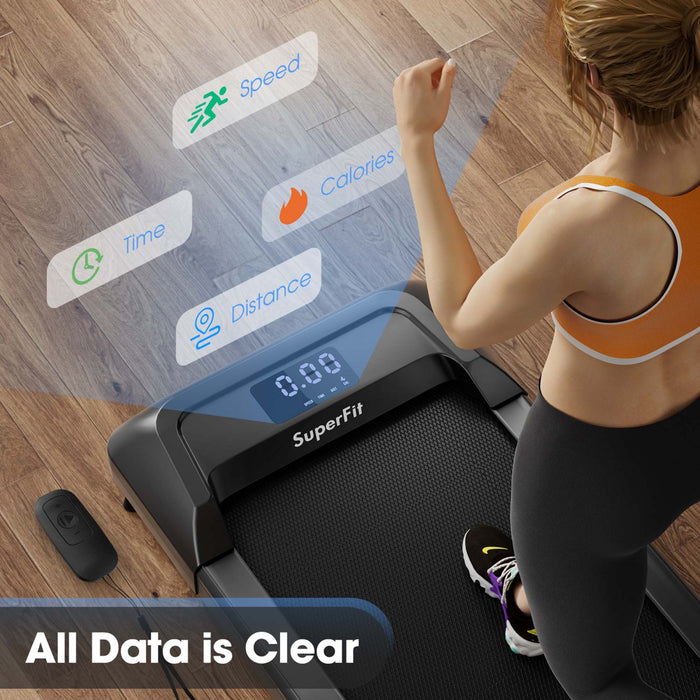 Superfit 0.6-3.8mph Tapis De Marche Sous Tapis Roulant De Bureau Avec Telecommande Et Ecran Led Noir
