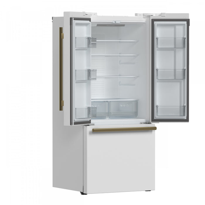 Refrigerateur Espresso Gallipoli de 30 po a portes francaises, blanc, 17,5 pi³ – FFFFD1974-31WHT