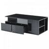 Daniel Coffee Table with LED Lights and Storage Drawers,Black | Daniel table basse avec eclairage LED et tiroirs de rangement, noir
