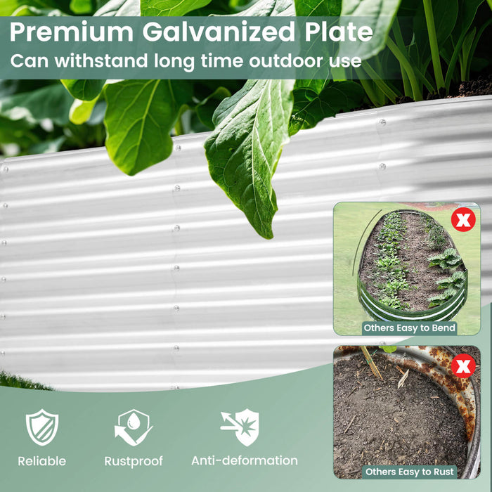 Costway 2 Pcs Souleve Kit De Lit De Jardin Planteur Souleve Boites De Jardin Exterieures 65\" X 32\" X 24\" Argent