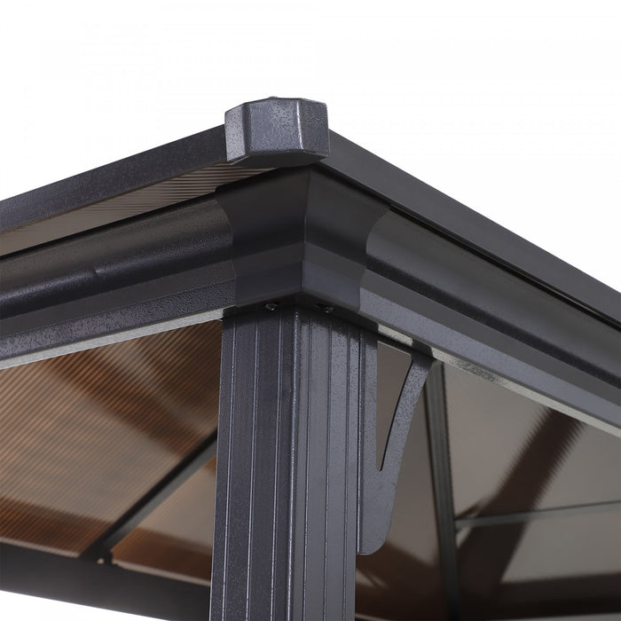 Outsunny Gazebo De Barbecue 9' X 5', Avec Toit En Pc A 2 Niveaux, Etageres