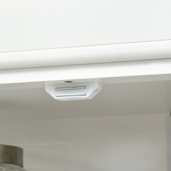 HOMCOM Garde-Manger Cuisine 4 Portes Autoportant Etageres Blanc