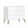 Avira Mid-Century Modern 35" Dresser in White (3-Drawer) | Commode Avira Mid-Century Modern 35" en blanc (3 tiroirs)