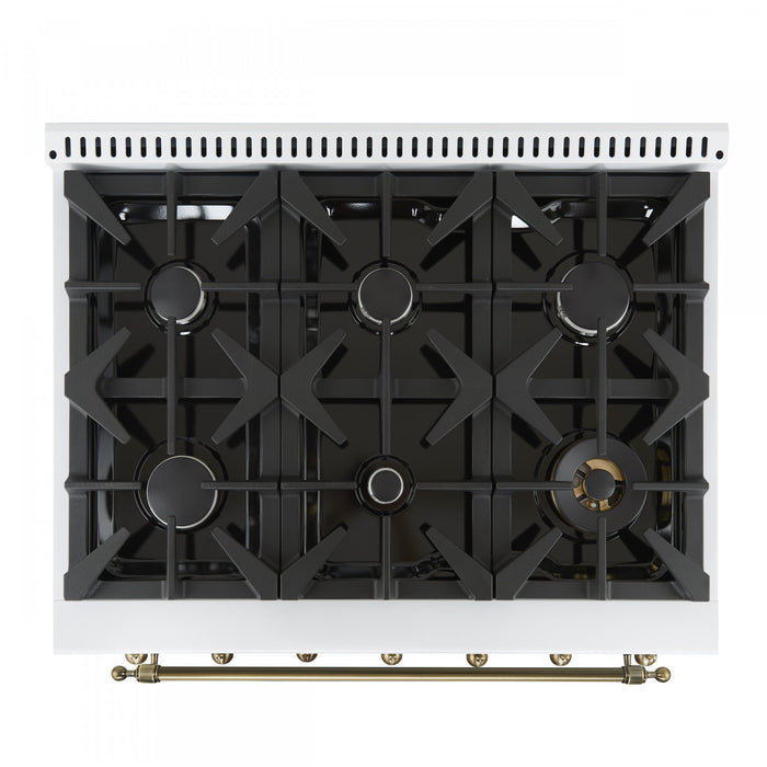 Cuisiniere a double combustible Antico de 36 po, blanche, 4,5 pi³ -FFSGS6113-36WHT