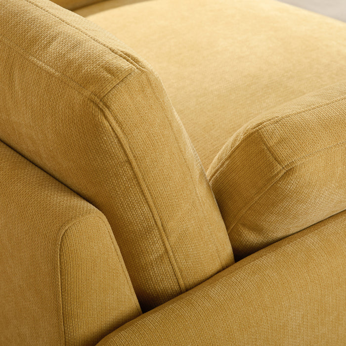 Fauteuil d’appoint surdimensionne Olivia avec coussins, jaune